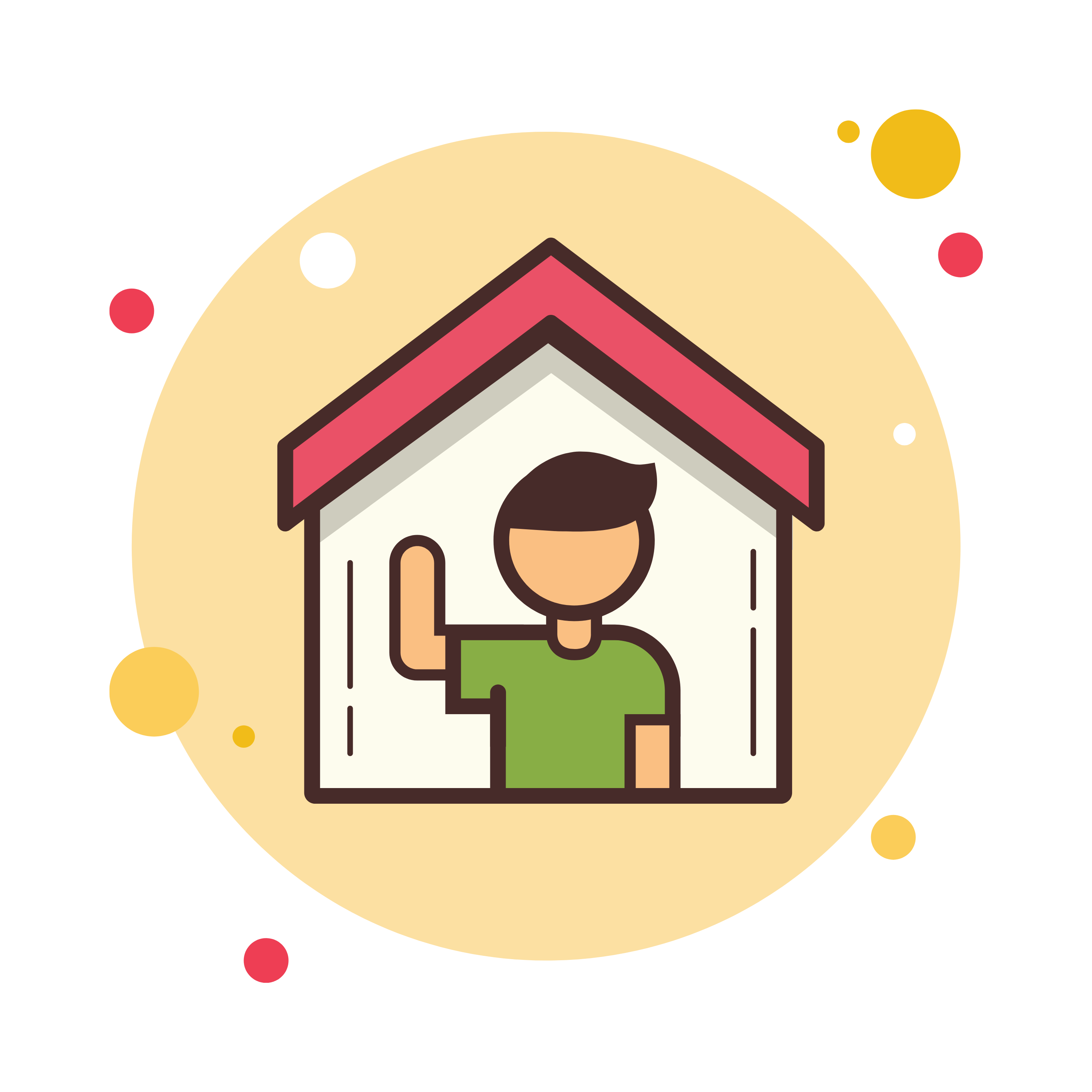 Person and house icon for staff management
